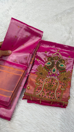 Kalanjali with Ari Work - Shubham Paithani Yeola - Angle 1