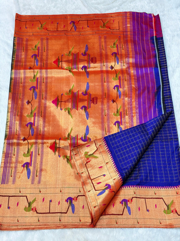 Parrot Peacock Border with Checks