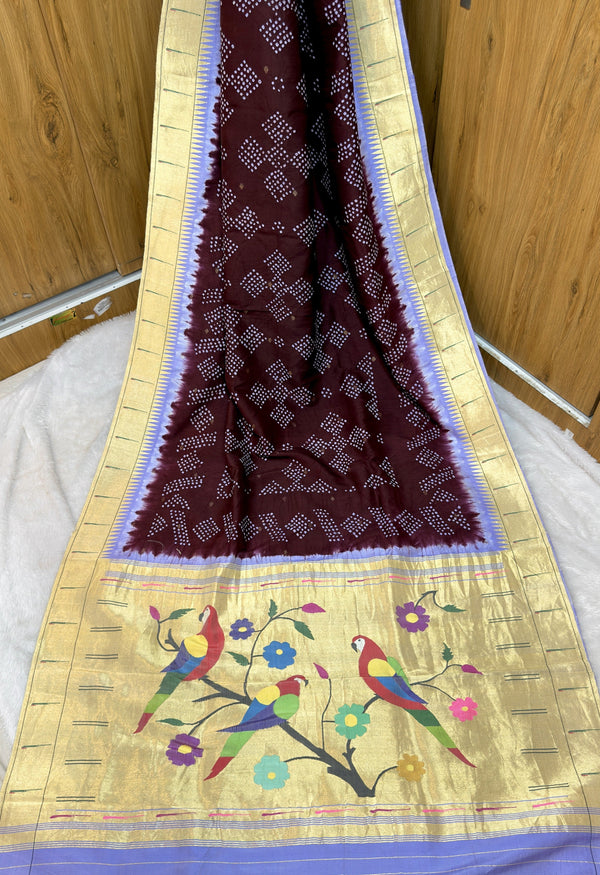 Single Muniya Bandhani Paithani