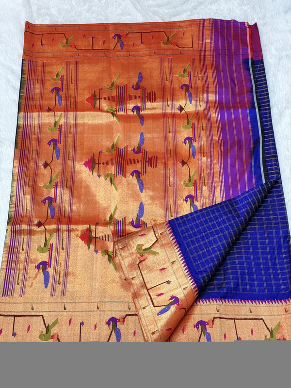 Parrot Peacock Border with Checks