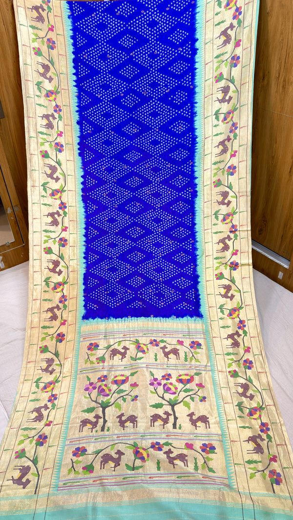 Two Side Big Border Bandhani Pathani